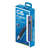Caneta Esferográfica Fusion Grip 0.7mm Azul Com 12 Und Cis