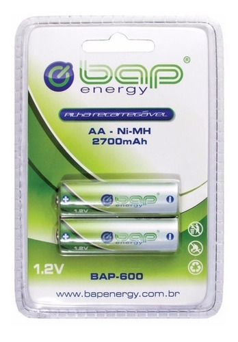 Pilha Recarregável Bap Aa 2700 Mah 1,2v Bap-600