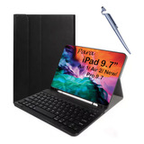 Capa Com Teclado Para iPad 5 Tela 9.7 A1822 A1823 + Caneta