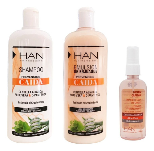 Kit Han Prevencion Caida - Shampoo + Acondicionador + Locion