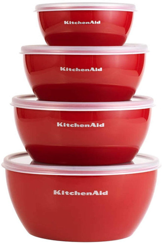 Kitchenaid 4 Recipientes Rojos Contenedor Almacena Alimentos