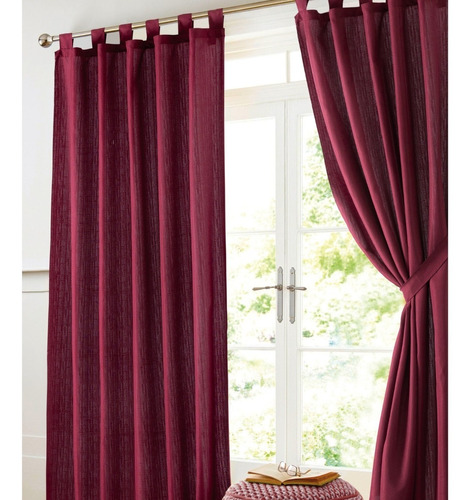 Juego De Cortinas Rusticas Rafia + Agarraderas Jean Cartier