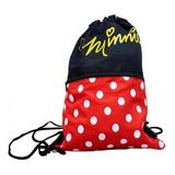 Mochila Tipo Saco Minnie Disney Licenciado 32x40 Cm Cor Vermelho