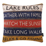 Plancha De Madera Lake Rules Throw Pillow Cover 18x18 P...