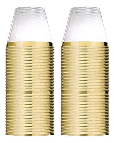 Vasos De Plástico Dorados Desechables De 9 Oz, Copa De Vino