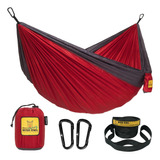 Hamaca De Camping Wise Owl Outfitters Rojo Y Carbon, Talle L