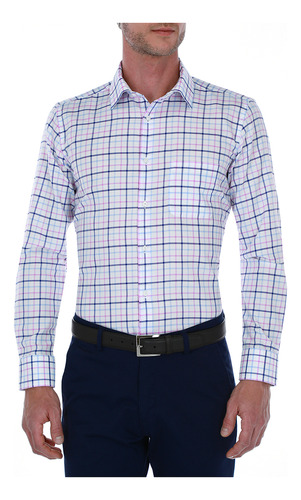 Camisa Scappino Business Casual Giro Inglese A Cuadros P769