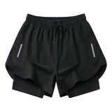 Gimnasio Short Con Licra Deportiva 2 En 1 Hombre Correr