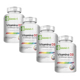 4x Vitamina D3 10.000ui Cáps Pura 480cás 8 Meses Tratamento Sabor Sem Sabor