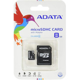 Memoria Flash Adata 8gb Microsdhc Clase 4 Con Adaptador
