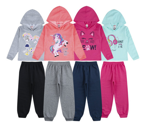 Kit 4 Conjuntos Infantil Menina Inverno