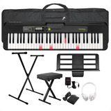 Organo Teclado Casio Lk-s250 Usb Funda Pedal Pie Banco Auris