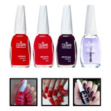 Kit 3 Esmaltes Colorama Tons Vermelho E Extra Brilho Roxinho