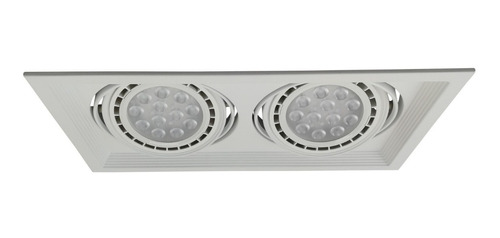 Spot Embutir Techo 2 Luces Led Ar111 Gu10 220v Rectangular 