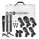 8 Microfones Kadosh Kit K-8 Slim Para Bumbo Caixa Tons Prato