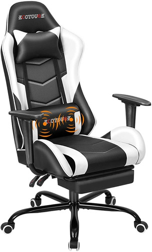 Silla Gamer Ergonómica Masaje Blanca Oferta