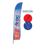 Bandera Publicitaria Flag Banner 5.50 Con Estaca Giratoria