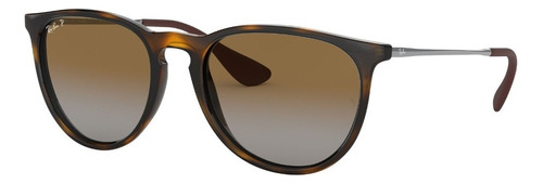 Lente Solar Ray-ban Erika Unisex Protección Rayos Uv Color De La Lente Marrón Color Del Armazón Habana Diseño Polarizada