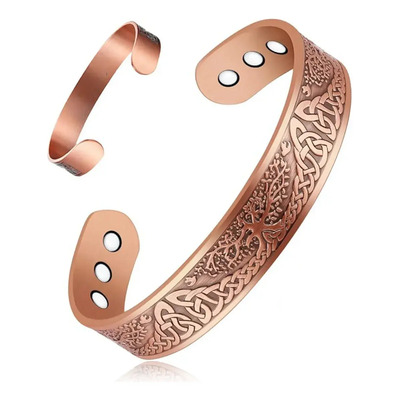 Brazalete Pulsera Magnética De Cobre Puro 6 Potentes Imanes Cobre | Meses sin interés