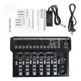 Mixer Professional Con Pantalla Led Dual De 7 Canales Y Bajo