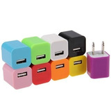 20 Cubo Cargador De Pared 5v 1a Colores Universal Mayoreo