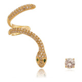 Brinco Ponto De Luz Ear Cuff Serpente Dourado Feminino Luxo