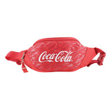 Cangurera Deportiva Coca Cola® Riñonera Multiusos Color Rojo Diseño De La Tela Lisa