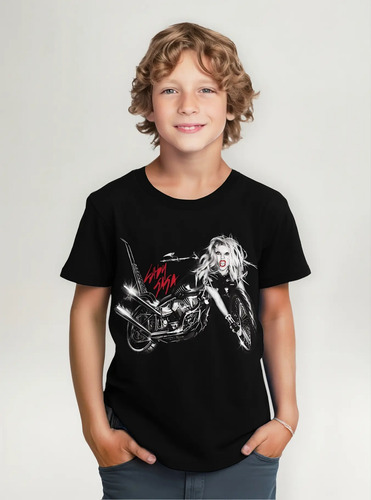 Lady Gaga Playera Born This Way Bike Para Niño