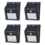 Pack 4 Aplique Lampara Solar Con Sensor Pared Muro Exterior