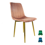 Silla Eames Tapizada Recta Minimalista Vintage Pata Dorada