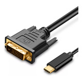 Cabo Usb Tipo C Para Dvi 24+1  1.8 Metros 4k Ultra Hd 1080p