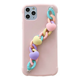 Funda Para Huawei Cadena Corazones Anticaída + Mica Premium