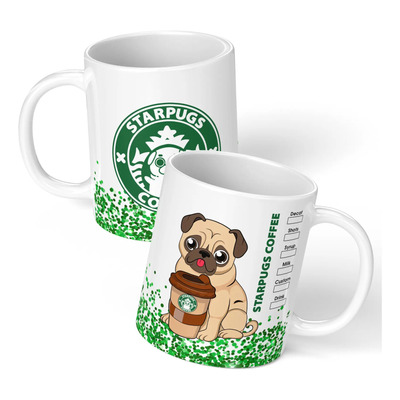 Taza Para Café De Starpugs \u002F Pug \u002F Starbucks Increible! | MercadoLibre