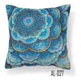 Cojín Almohada Cómoda Elegante Diseño Mandala Amarillo Azul