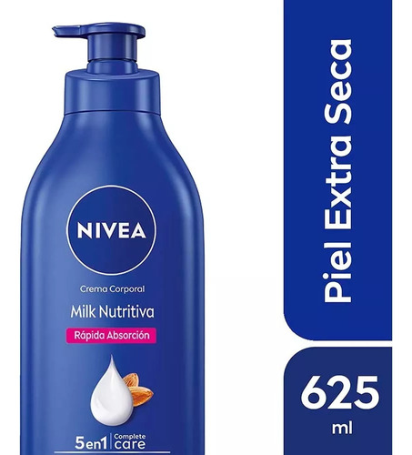 Nivea Crema Corporal Hidratante Milk 5 En 1 Con Bomba 625ml