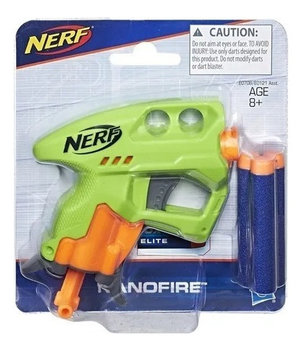 Nerf Nanofire Pistola Lanzadora Verde Con 3 Dardos - Hasbro 