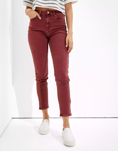 Mom Jean American Eagle De Dama, Vinotinto, Talla M-talla L