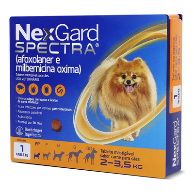 Nexgard Spectra Perro Xs 1 Masticable 2-3.5 Kilos Carne | Meses sin interés