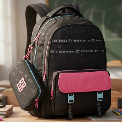 Mochila Costa Rebecca Bonbon Pochete Menina Juvenil Escola Cor Preto | Parcelamento sem juros