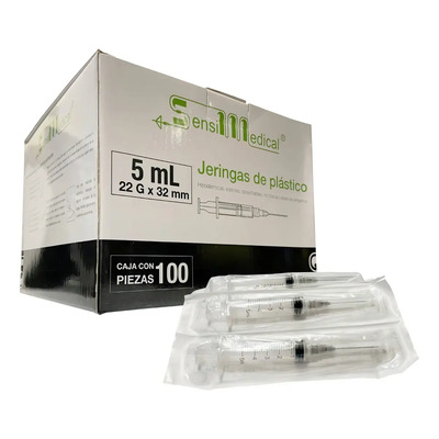 Jeringa Sensimedical 5ml C\u002Faguja 22gx32mm Negro Caja C\u002F100pz Capacidad En Volumen 5 Ml | Envío gratis