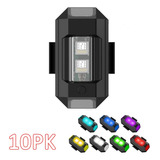 Luz Led Estrobo Funciones Moto Bici Auto 7 Colores Usb 10pzs