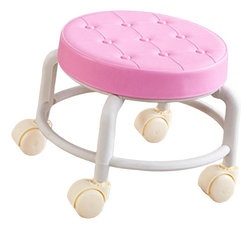 Silla Con Asiento De Ruedas Taburete De Pedicura Rosa