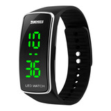 Reloj Unisex Skmei 1119 Digital Cronometro Luz Led Watch Color De La Malla Negro/plateado