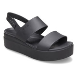 Sandalia Crocs Brooklyn Low Wedge W Mujer Black/black