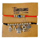 Pulseras /tobilleras Ojo Turco + Cuerno X 2 Unidades