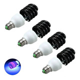 Ampolleta Ultravioleta Pack X 4 Luz Negra E27 Uv