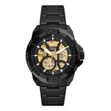 Reloj Hombre Fossil Me3217 Me Bronson Acero Color De La Correa Negro