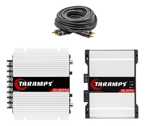 Kit Taramps Modulo Ts400x4  Hd3000.1 1ch 2 Ohms + Cabo Rca