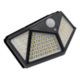 Luminária Parede Solar 100 Leds Bateria Luz Balizador Jardim