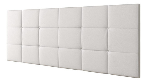 Suporte Fixo Parede 1.95 Botões Decoração Quarto Casal King Cor Branco Corino